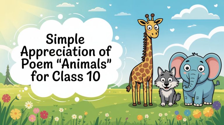 Simple Appreciation of Poem "Animals" for Class 10